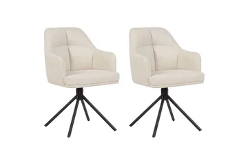 Matsalsstol Mira set om 2 Beige-Svart - Beige-Svart - Möbler - Fåtölj & stolar - Matstol & köksstol