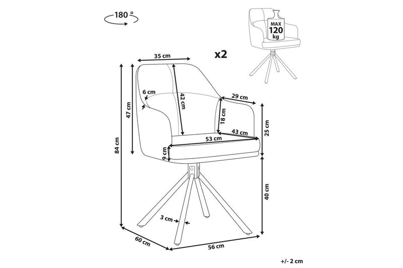 Matsalsstol Mira set om 2 Mintgrön-Svart - Mintgrön-Svart - Möbler - Fåtölj & stolar - Matstol & köksstol