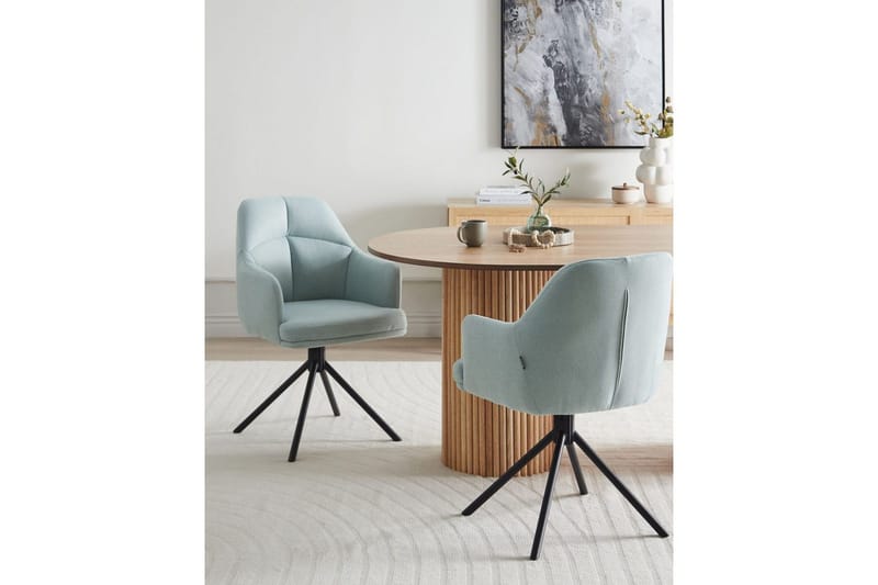 Matsalsstol Mira set om 2 Mintgrön-Svart - Mintgrön-Svart - Möbler - Fåtölj & stolar - Matstol & köksstol