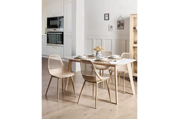 Matsalsstol Montello set om 4 Beige-Ljust Trä - Beige-Ljust Trä - Möbler - Fåtölj & stolar - Matstol & köksstol