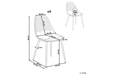Matsalsstol Montello set om 4 Beige-Ljust Trä - Beige-Ljust Trä - Möbler - Fåtölj & stolar - Matstol & köksstol