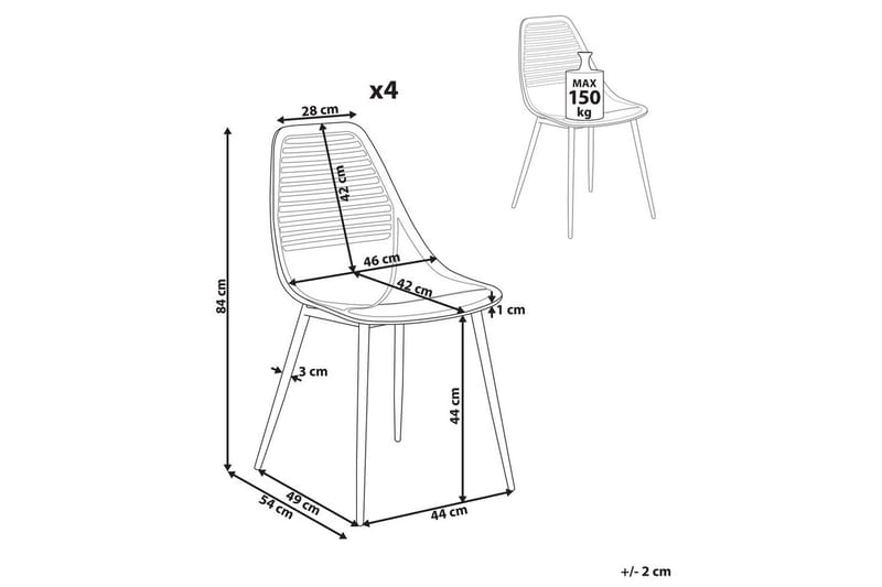 Matsalsstol Montello set om 4 Beige-Ljust Trä - Beige-Ljust Trä - Möbler - Fåtölj & stolar - Matstol & köksstol