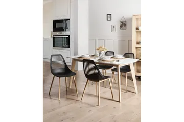 Matsalsstol Montello set om 4 Svart-Ljust Trä - Svart-Ljust Trä - Möbler - Fåtölj & stolar - Matstol & köksstol