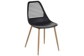 Matsalsstol Montello set om 4 Svart-Ljust Trä - Svart-Ljust Trä - Möbler - Fåtölj & stolar - Matstol & köksstol