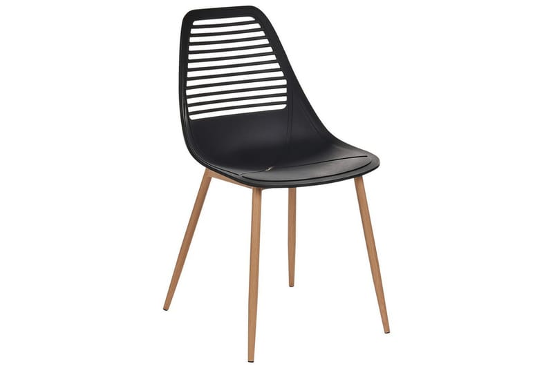 Matsalsstol Montello set om 4 Svart-Ljust Trä - Svart-Ljust Trä - Möbler - Fåtölj & stolar - Matstol & köksstol