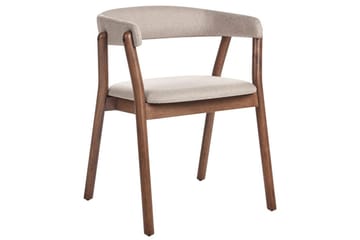 Matsalsstol Mylo set om 2 Beige-Mörkt Trä - Beige-Mörkt Trä - Möbler - Fåtölj & stolar - Matstol & köksstol