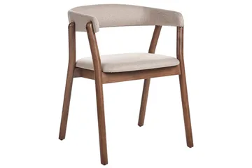 Matsalsstol Mylo set om 2 Beige-Mörkt Trä - Beige-Mörkt Trä - Möbler - Fåtölj & stolar - Matstol & köksstol