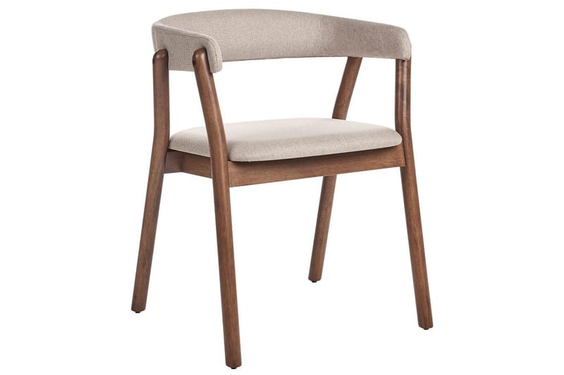 Matsalsstol Mylo set om 2 Beige-Mörkt Trä - Beige-Mörkt Trä - Möbler - Fåtölj & stolar - Matstol & köksstol