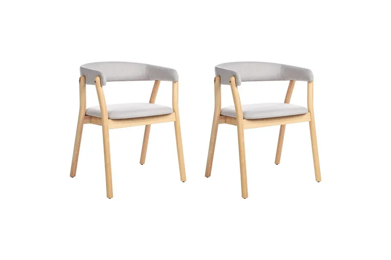 Matsalsstol Mylo set om 2 Grå-Ljust Trä, Grå-Ljust Trä