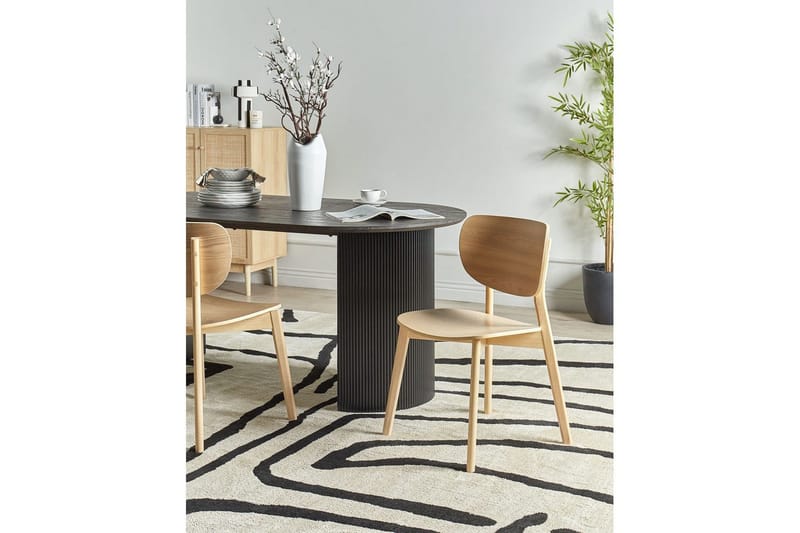 Matsalsstol Overly set om 2 Ljus Trä - Ljus Trä - Möbler - Fåtölj & stolar - Matstol & köksstol