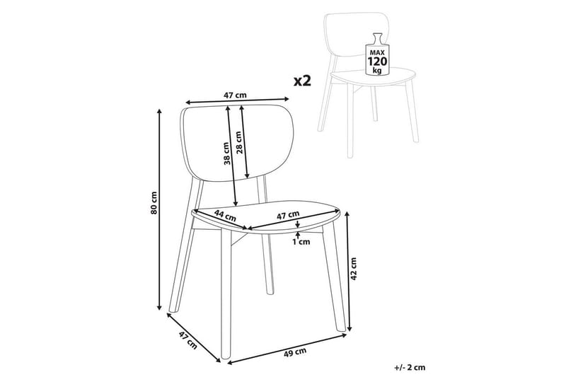 Matsalsstol Overly set om 2 Ljus Trä - Ljus Trä - Möbler - Fåtölj & stolar - Matstol & köksstol