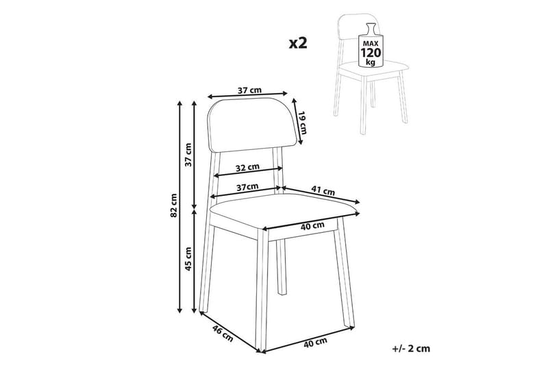 Matsalsstol Scandia set om 2 Ljus Trä-Grå - Ljus Trä-Grå - Möbler - Fåtölj & stolar - Matstol & köksstol