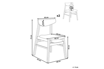 Matsalsstol Smiley set om 2 Mörkt Trä-Grått - Mörkt Trä-Grått - Möbler - Fåtölj & stolar - Matstol & köksstol