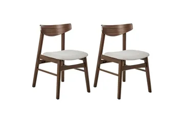 Matsalsstol Smiley set om 2 Mörkt Trä-Grått - Mörkt Trä-Grått - Möbler - Fåtölj & stolar - Matstol & köksstol