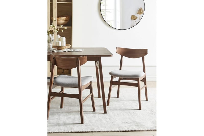 Matsalsstol Smiley set om 2 Mörkt Trä-Grått - Mörkt Trä-Grått - Möbler - Fåtölj & stolar - Matstol & köksstol