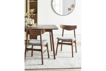 Matsalsstol Smiley set om 2 Mörkt Trä-Grått - Mörkt Trä-Grått - Möbler - Fåtölj & stolar - Matstol & köksstol