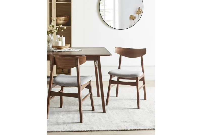 Matsalsstol Smiley set om 2 Mörkt Trä-Grått - Mörkt Trä-Grått - Möbler - Fåtölj & stolar - Matstol & köksstol