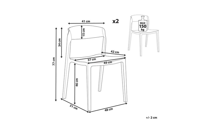 Matsalsstol Somers set om 2 Beige - Beige - Möbler - Fåtölj & stolar - Matstol & köksstol