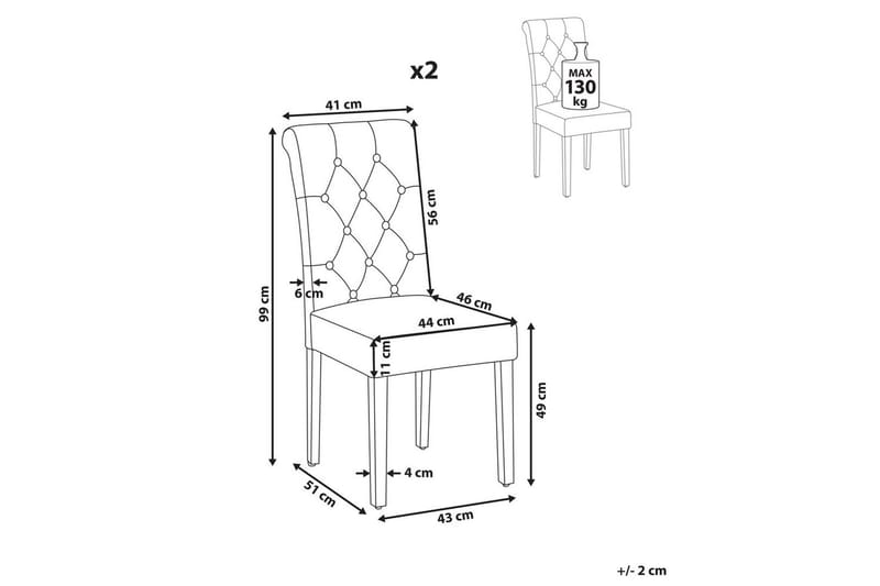 Matsalsstol Velva set om 2 Blå-Svart - Blå-Svart - Möbler - Fåtölj & stolar - Matstol & köksstol