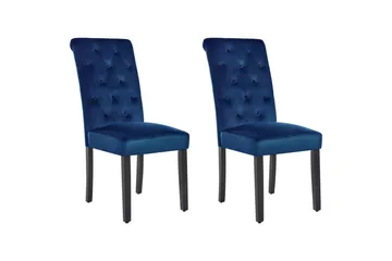 Matsalsstol Velva set om 2 Blå-Svart - Blå-Svart - Möbler - Fåtölj & stolar - Matstol & köksstol