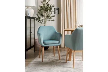 Matsalsstol Yorkville II Blått-Ljust Trä - Blått-Ljust Trä - Möbler - Fåtölj & stolar - Matstol & köksstol