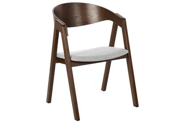 Matsalsstol Yuba set om 2 Grå-Mörkt Trä - Grå-Mörkt Trä - Möbler - Fåtölj & stolar - Matstol & köksstol