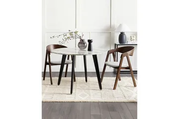 Matsalsstol Yuba set om 2 Grå-Mörkt Trä - Grå-Mörkt Trä - Möbler - Fåtölj & stolar - Matstol & köksstol