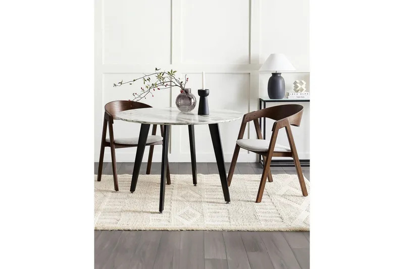 Matsalsstol Yuba set om 2 Grå-Mörkt Trä - Grå-Mörkt Trä - Möbler - Fåtölj & stolar - Matstol & köksstol