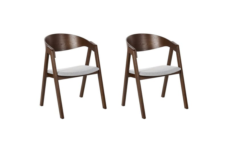 Matsalsstol Yuba set om 2 Grå-Mörkt Trä, Grå-Mörkt Trä