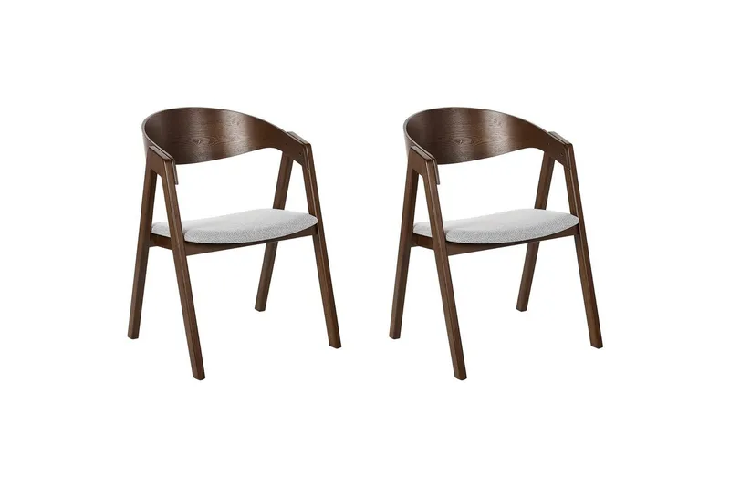 Matsalsstol Yuba set om 2 Grå-Mörkt Trä, Grå-Mörkt Trä