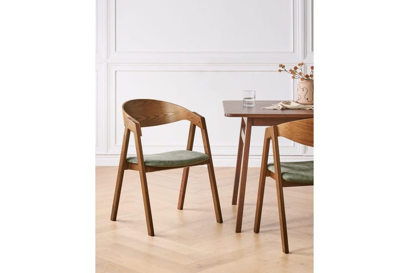 Matsalsstol Yuba set om 2 Grönt-Mörkt Trä - Grönt-Mörkt Trä - Möbler - Fåtölj & stolar - Matstol & köksstol