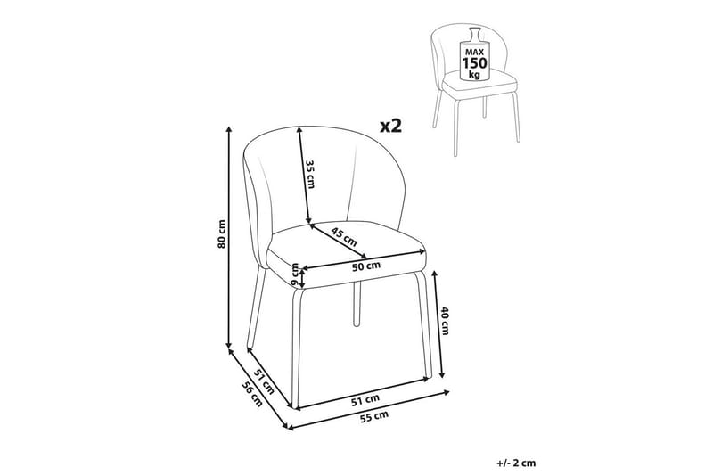 Matsalsstol Zana set om 2 - Möbler - Fåtölj & stolar - Matstol & köksstol
