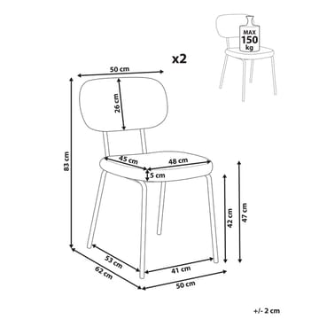 Matstol Adair 2-pack - Beige, svart - Möbler - Fåtölj & stolar - Matstol & köksstol
