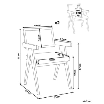 Matstol Ava 2-pack - Ljusbrun, Beige - Möbler - Fåtölj & stolar - Matstol & köksstol