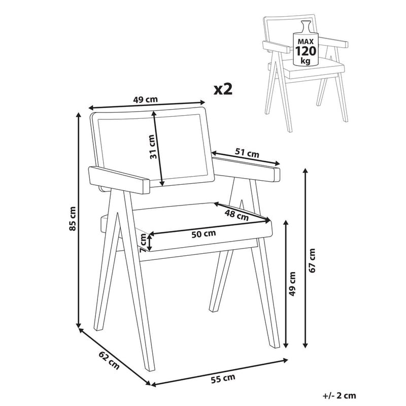 Matstol Ava 2-pack - Ljusbrun, Beige - Möbler - Fåtölj & stolar - Matstol & köksstol