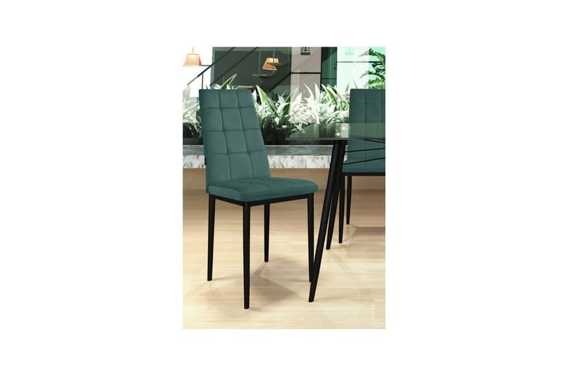 Matstol Becca, 2-pack Sammet/metall, Mörkgrön - Sammet/metall, Mörkgrön - Möbler - Fåtölj & stolar - Matstol & köksstol