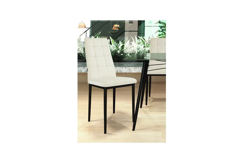 Matstol Becca, 2-pack Sammet/metall, Kräm - Sammet/metall, Kräm - Möbler - Fåtölj & stolar - Matstol & köksstol