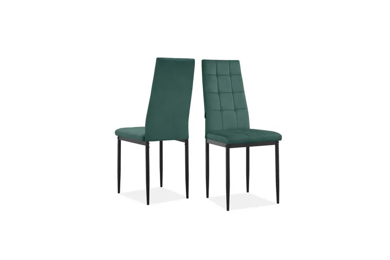 Matstol Becca, 2-pack Sammet/metall, Mörkgrön, Sammet/metall, Mörkgrön