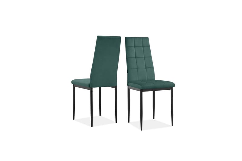 Matstol Becca, 2-pack Sammet/metall, Mörkgrön - Sammet/metall, Mörkgrön - Möbler - Fåtölj & stolar - Matstol & köksstol