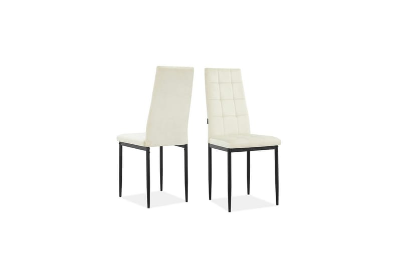 Matstol Becca, 2-pack Sammet/metall, Kräm - Sammet/metall, Kräm - Möbler - Fåtölj & stolar - Matstol & köksstol
