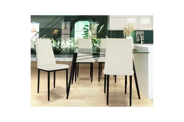 Matstol Becca set om 4 Sammet/metall, Kräm - Sammet/metall, Kräm - Möbler - Fåtölj & stolar - Matstol & köksstol