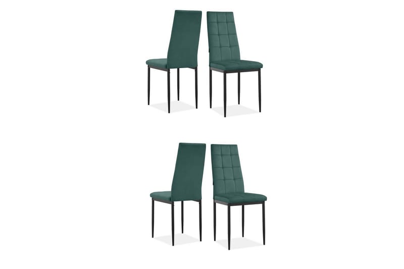 Matstol Becca set om 4 Sammet/metall, Mörkgrön - Sammet/metall, Mörkgrön - Möbler - Fåtölj & stolar - Matstol & köksstol