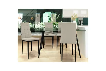 Matstol Becca set om 4 Tyg/Metall, Kräm - Tyg/Metall, Kräm - Möbler - Fåtölj & stolar - Matstol & köksstol