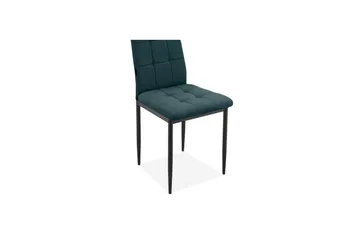 Matstol Becca set om 4 Tyg/Metall, Mörkgrön - Tyg/Metall, Mörkgrön - Möbler - Fåtölj & stolar - Matstol & köksstol
