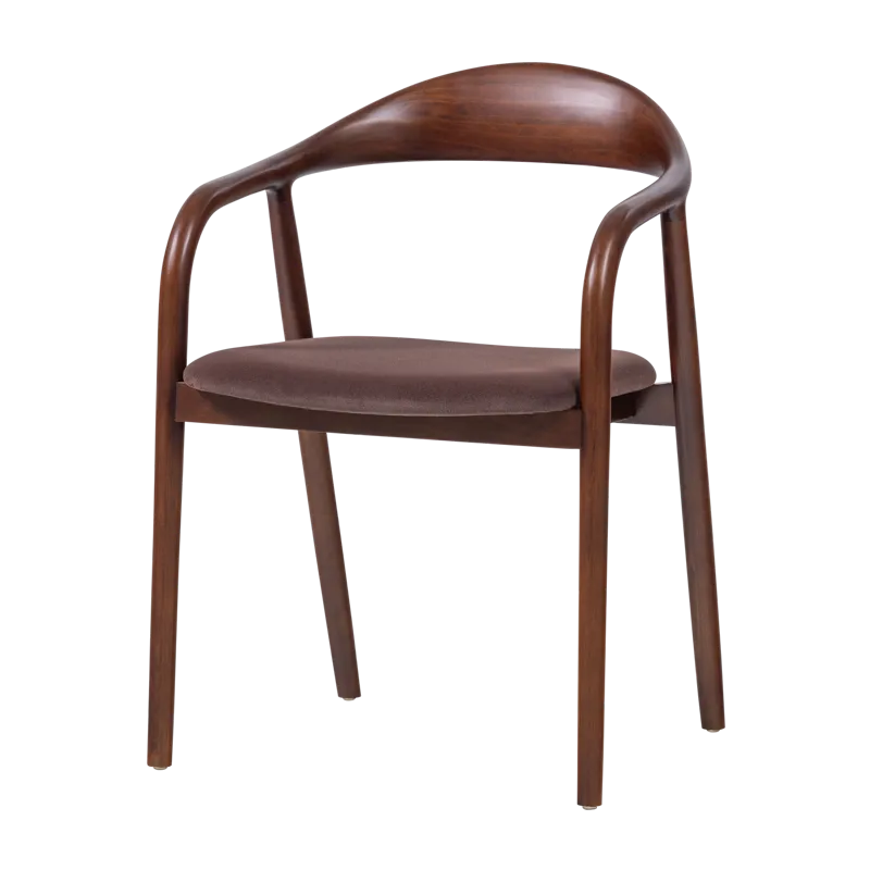 Matstol Bran med armstöd, Brun