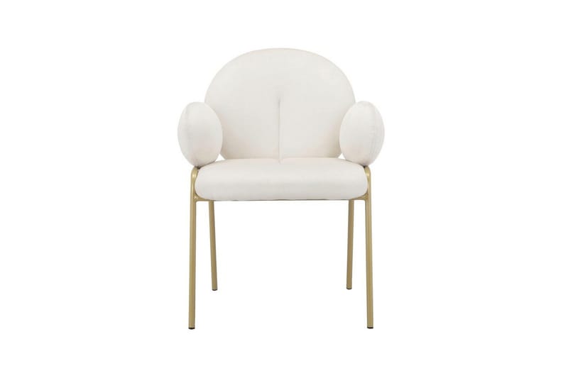 Matstol Iwama Set om 2 Krämig sammet - Krämig sammet - Möbler - Fåtölj & stolar - Matstol & köksstol