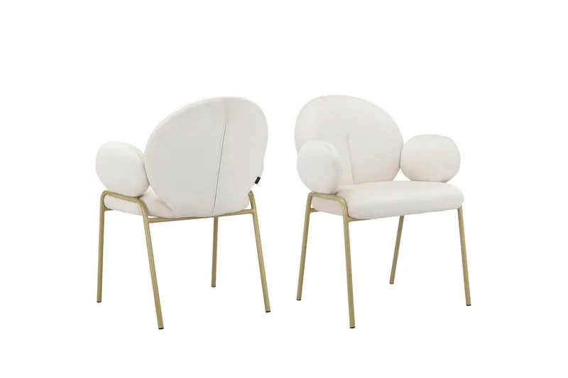 Matstol Iwama Set om 2 Krämig sammet, Krämig sammet