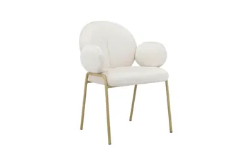 Matstol Iwama Set om 2 Krämig sammet - Krämig sammet - Möbler - Fåtölj & stolar - Matstol & köksstol