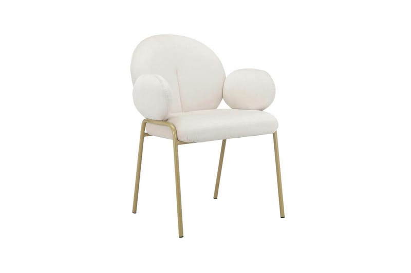 Matstol Iwama Set om 2 Krämig sammet - Krämig sammet - Möbler - Fåtölj & stolar - Matstol & köksstol