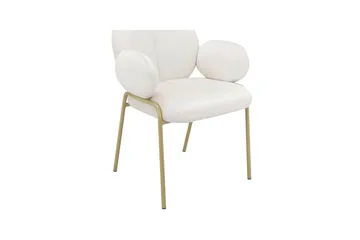 Matstol Iwama Set om 2 Krämig sammet - Krämig sammet - Möbler - Fåtölj & stolar - Matstol & köksstol